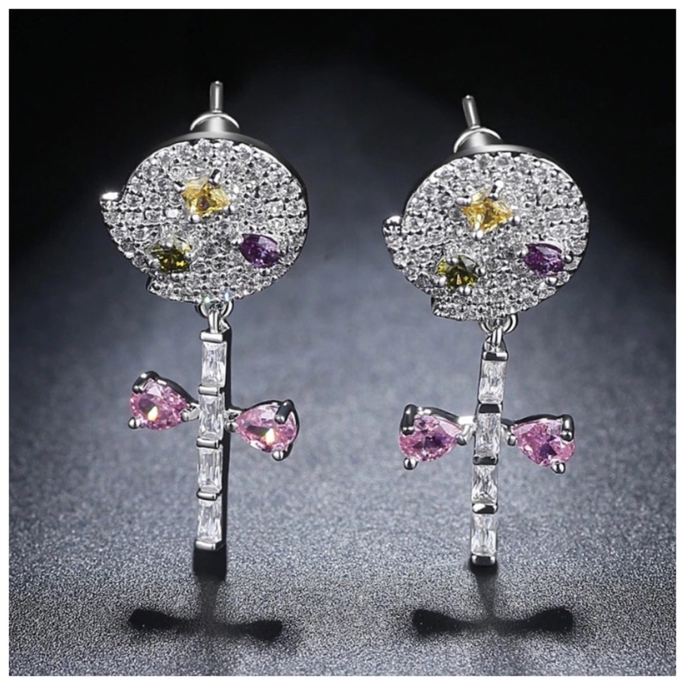 Swarovski Crystals Christa Lollipop Earrings - Picture 3 of 4